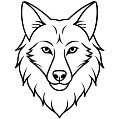 Single-Line Wolf Head Vector Art