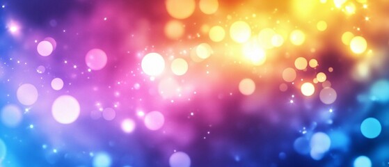 Abstract Colorful Bokeh Background with Glowing Lights
