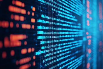 Obraz premium Close-up of digital data visualization patterns