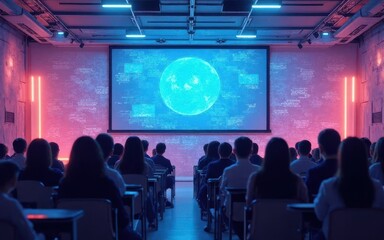 Transformative education technology on a smart classroom revolutionizing digital learning for modern students