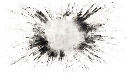 Abstract Black and White Radial Burst Design