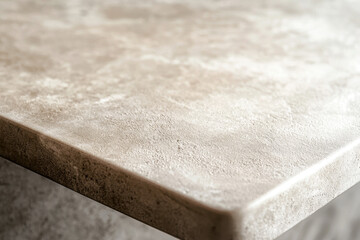Rough textured stone countertop with polished edges and natural imperfections