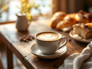 cup of coffee with cinnamon and sugar