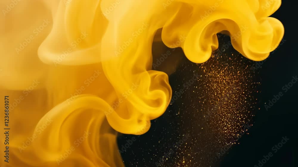 Poster abstract golden flames texture in high angle view highlighting vibrant fiery patterns with dynamic e