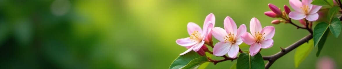 Naklejka premium Double petal jasmine in full bloom on a tree branch, fragrance, garden, nature