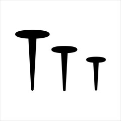 scratch resistance icon, nail symbol, flat vector illustration on a white background