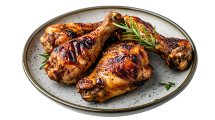 Roasted grilled chicken wings on a plate