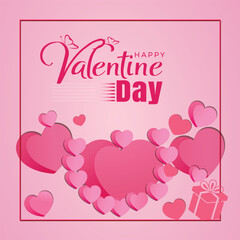 Happy valentine day banner with hearts made of plasticine. valentine day Social media post.
happy Valentine's Day Poster or banner with many hearts. vector illustration design. 50% offer banner.