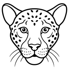 Sleek Cheetah Head Contour Vector Design