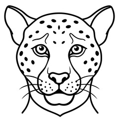 Sleek Cheetah Head Contour Vector Design