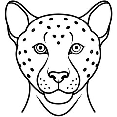 Sleek Cheetah Head Contour Vector Design