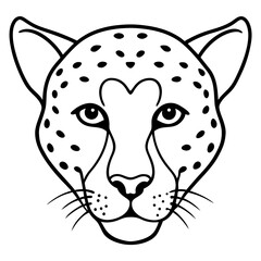 Sleek Cheetah Head Contour Vector Design