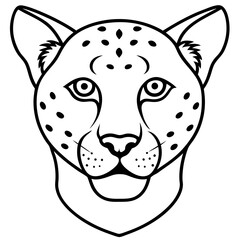 Sleek Cheetah Head Contour Vector Design