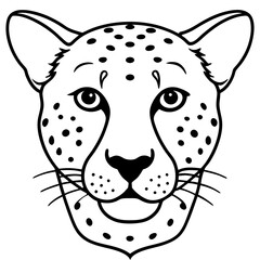 Sleek Cheetah Head Contour Vector Design