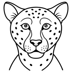 Sleek Cheetah Head Contour Vector Design
