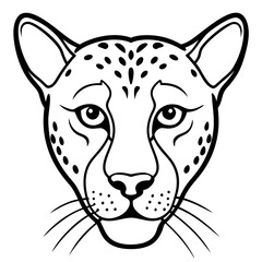 Sleek Cheetah Head Contour Vector Design