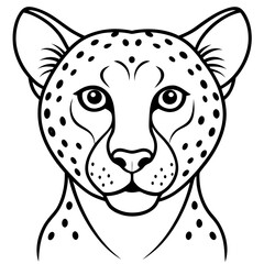 Sleek Cheetah Head Contour Vector Design
