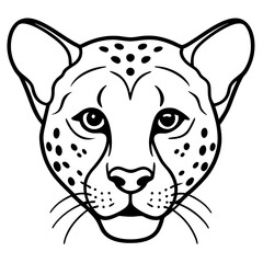 Sleek Cheetah Head Contour Vector Design