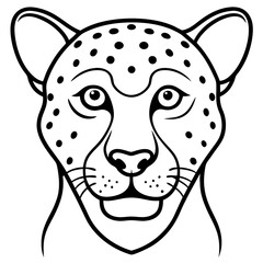Sleek Cheetah Head Contour Vector Design