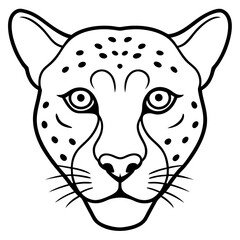 Sleek Cheetah Head Contour Vector Design
