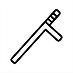 baton icon with white background vector stock illustration