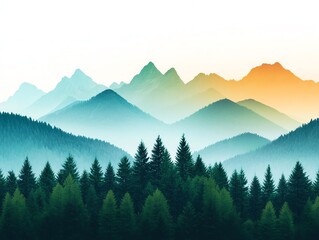 Obraz premium Serene mountain landscape with lush greenery.