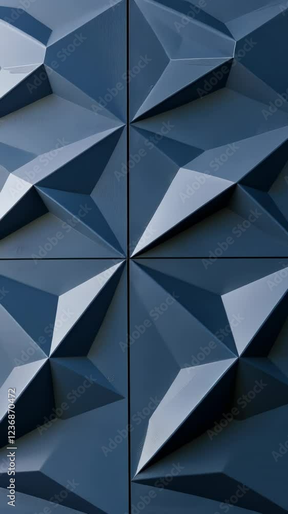 Poster geometric 3d abstract background interlocking dark gray rhombuses and hexagons forming contemporary 