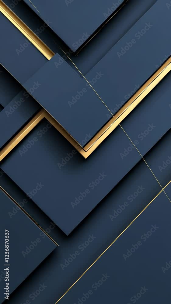 Poster geometric 3d abstract background interlocking dark gray rhombuses and hexagons forming contemporary 
