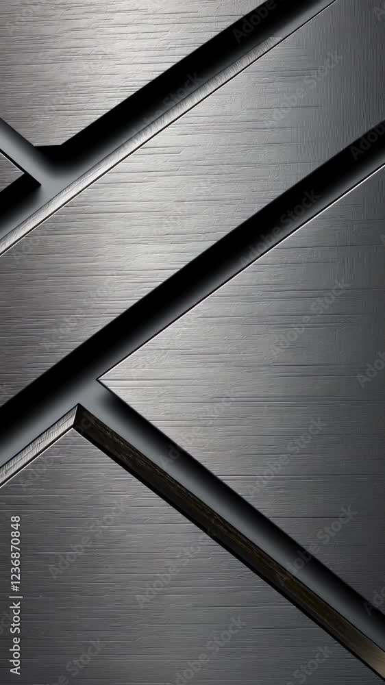 Poster geometric 3d abstract background interlocking dark gray rhombuses and hexagons forming contemporary 