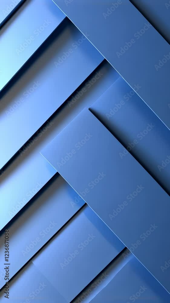 Poster blue 3d geometric abstract background forms interlocking, generating dynamic abstract pattern with m