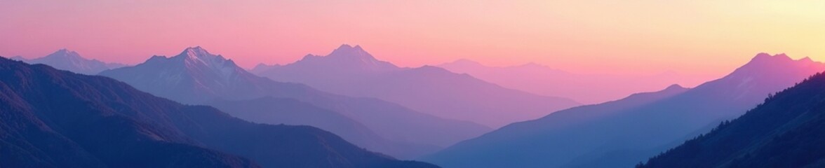 Fototapeta premium soft pink and orange light on mountain slopes, gentle hues, warm tones, mountains