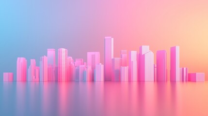 Fototapeta premium Vibrant cityscape with colorful skyscrapers.