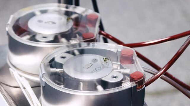Blood circulation machine in the operating room used during heart surgery. Concept: innovative medical technologies ensuring life support and successful heart surgeries.