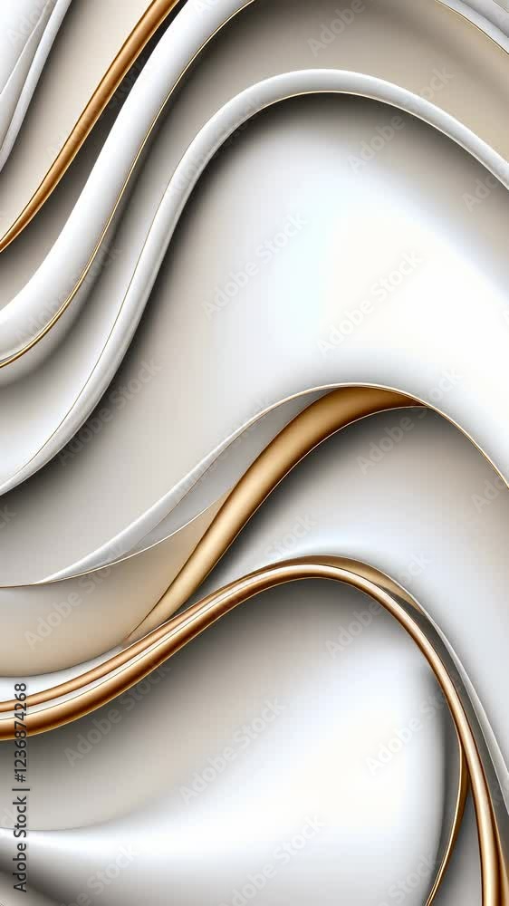 Poster smooth white geometric waves flowing and creating an elegant, abstract pattern, ideal for background