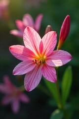 Fototapeta premium Delicate alstroemeria petals in morning bloom details, gentle, morning