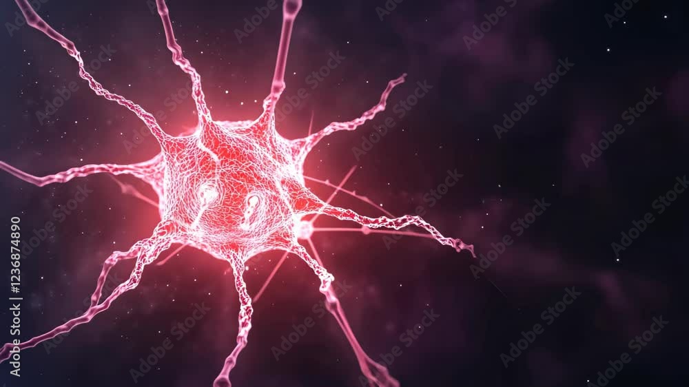 Aufkleber glowing neon neural net illustration in abstract cosmos showcasing futuristic network and technologi