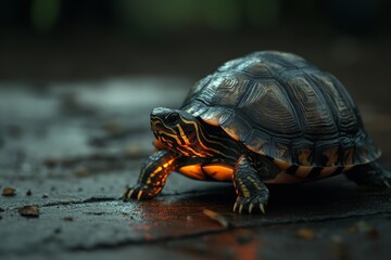 Obraz premium Turtle movement understanding the unique step patterns of these fascinating creatures