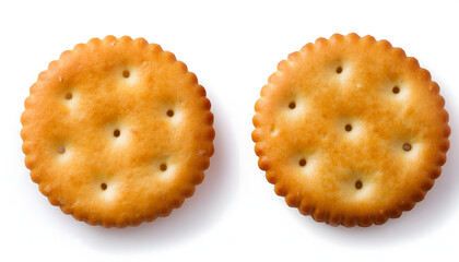 Crispy round crackers isolated on white
