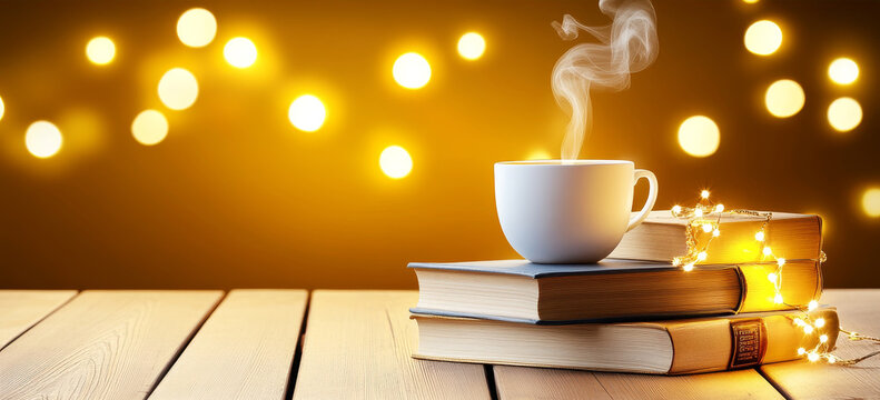 A Cozy Book Club Invitation - Join us for an evening of captivating stories, warm drinks, and lively discussions.  Friendship, literature, community, relaxation, and intellectual stimulation await.