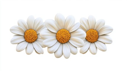 Obraz premium Fresh White Flowers with Yellow Centers Against a Clean Background