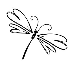Abstract winged insects decorative dragonfly.. Vector graphics.