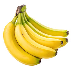 Fresh Ripe Bananas Bunch isolated on white background as transparent. PNG.AI GENERATED