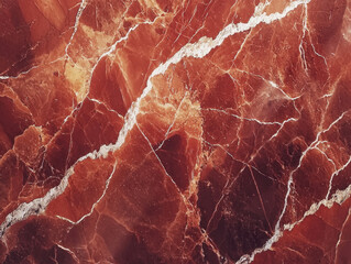 Fototapeta premium Luxurious deep red marble with intricate white veining and rich polished surface.