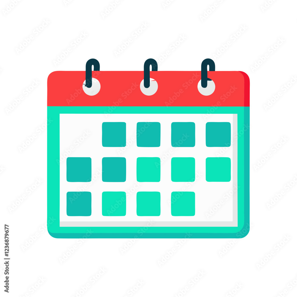 Aufkleber this colorful calendar illustration shows a clear layout with blocks representing days in a monthly 