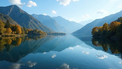 Fototapeta premium Serene lake waters reflected in the stillness of ambazari lake, lake, ambiance, reflection