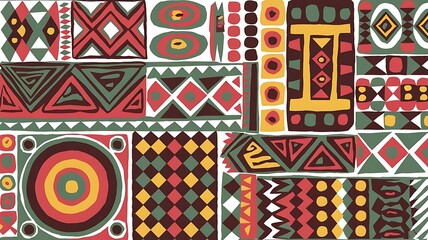 Obraz premium Vibrant African Wall Decor with Intricate Tribal Patterns