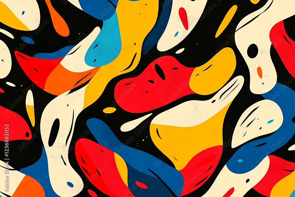 Poster abstract colorful shapes pattern.