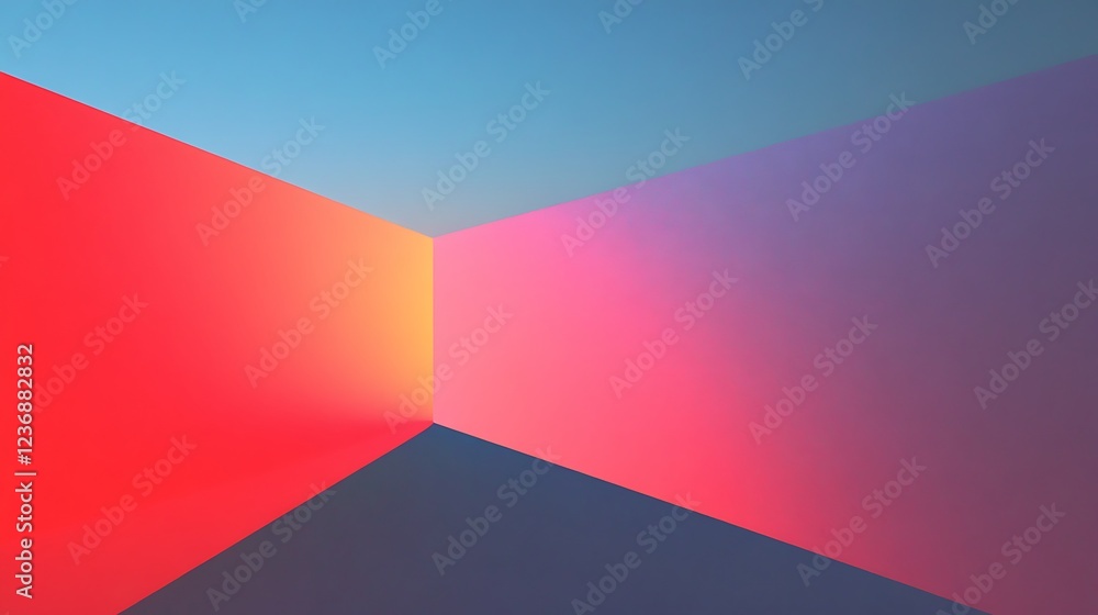 Aufkleber abstract gradient color planes intersect in corner