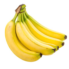 Fresh Ripe Bananas Bunch isolated on white background as transparent. PNG.AI GENERATED