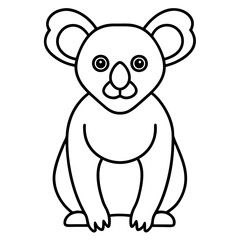 Sleek Koala Vector Line Art
